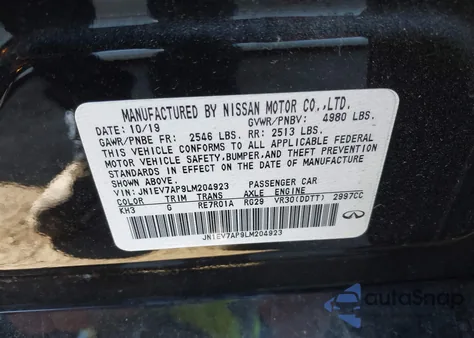 2020 Infiniti Q50 Edition 30 from USA, damaged, VIN JN1EV7AP9LM204923